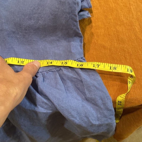 Periwinkle Ruffle Linen Dresss - Picture 7 of 8